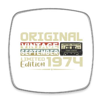 1974 - Die Legenden wurden im September 1974 geboren - Viereckiger Kühlschrankmagnet - Weiß - Vorne