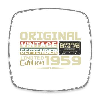 1959 - Die Legenden wurden im September 1959 geboren - Viereckiger Kühlschrankmagnet - Weiß - Vorne