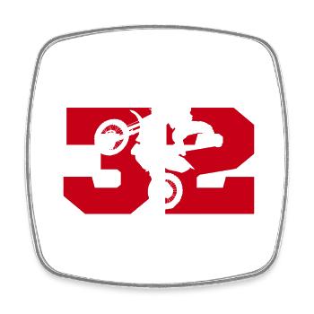 Moto 32 Biker - Viereckiger Kühlschrankmagnet - Weiß - Vorne