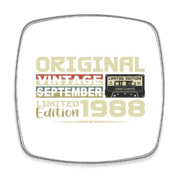 1988 - Die Legenden wurden im September 1988 geboren - Viereckiger Kühlschrankmagnet - Weiß - Vorne