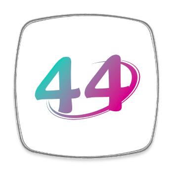 Number 44 multicolor - Square fridge magnet - white - Front