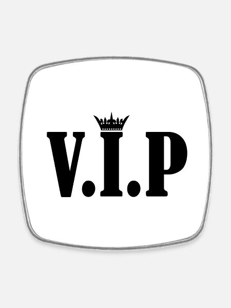 vip crown - Viereckiger Kühlschrankmagnet - Weiß