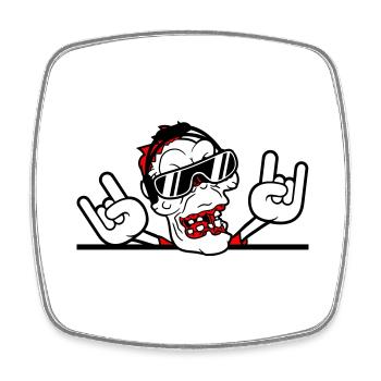 DJ Zombie Undead Horror Halloween Party Celebrations - Square fridge magnet - white - Front