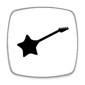 stern gitarre - Viereckiger Kühlschrankmagnet - Weiß - Vorne
