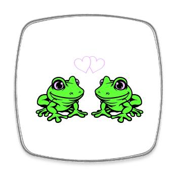 Frog Comic Love - Square fridge magnet - white - Front