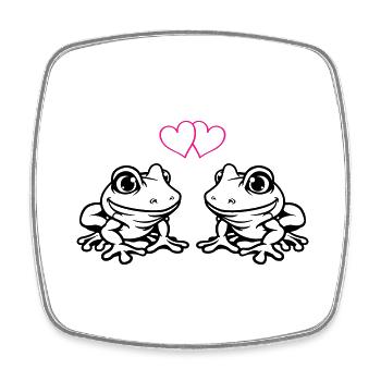 grenouille bande dessinée amour - Magnet carré - blanc - Devant