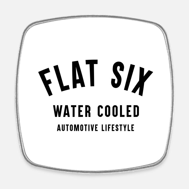 flatsix watercooled - Viereckiger Kühlschrankmagnet - Weiß