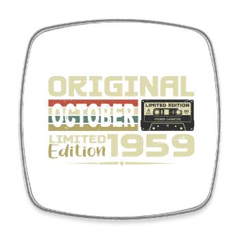 Anniversaire Octobre 1959 Original | Octobre 1959 - Magnet carré - blanc - Devant
