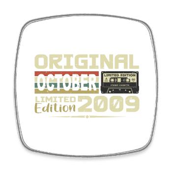 Birthday October 2009 Original | October 2009 - Square fridge magnet - white - Front