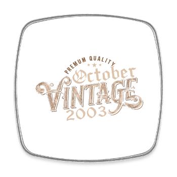 Oktober Geburtstagsgeschenk | Geboren im Oktober 2003 - Viereckiger Kühlschrankmagnet - Weiß - Vorne