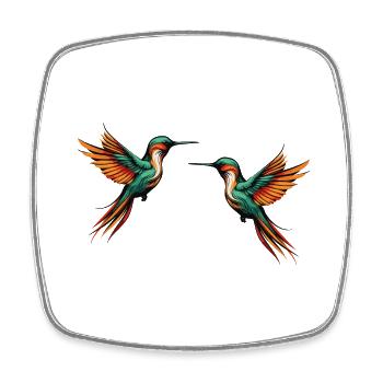 Oiseau Colibri2 - Magnet carré - blanc - Devant