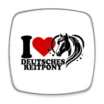I love Pferd Deutsches Reitpony - Viereckiger Kühlschrankmagnet - Weiß - Vorne