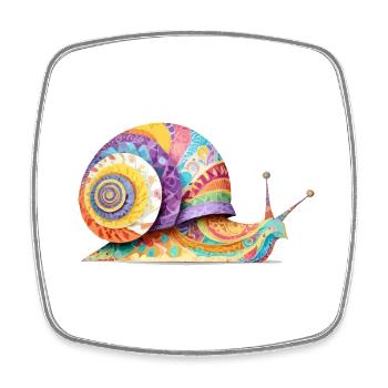 Escargot Ludique Adorable Amusant Animal Coloré Mignon - Magnet carré - blanc - Devant
