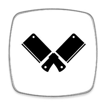 Cleaver - Square fridge magnet - white - Front