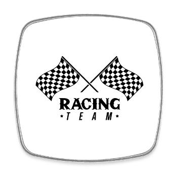 Racing Flag Team - Square fridge magnet - white - Front