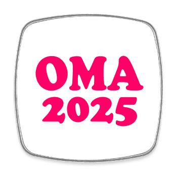 Oma 2025 - Viereckiger Kühlschrankmagnet - Weiß - Vorne