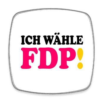 Ich wähle fdp - Viereckiger Kühlschrankmagnet - Weiß - Vorne
