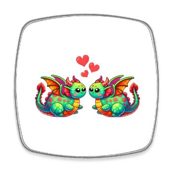 L’amour du dragon - Magnet carré - blanc - Devant
