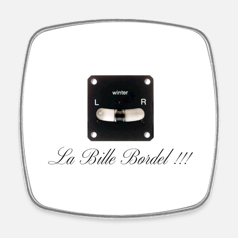 The messy ball DOWN - Square fridge magnet - white