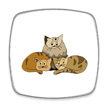 Katzen - Viereckiger Kühlschrankmagnet - Weiß - Vorne