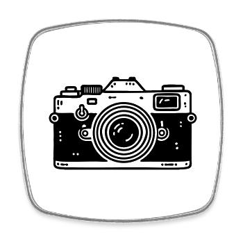 camera photographer photograph camera - Square fridge magnet - white - Front