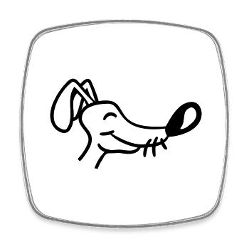 Hund Gesicht Kleiner Glücklicher Welpe Haustier - Viereckiger Kühlschrankmagnet - Weiß - Vorne