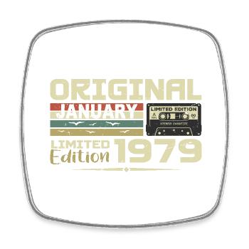 Januar 1979 | Januar 1979 Geburtstagsgeschenk - Viereckiger Kühlschrankmagnet - Weiß - Vorne