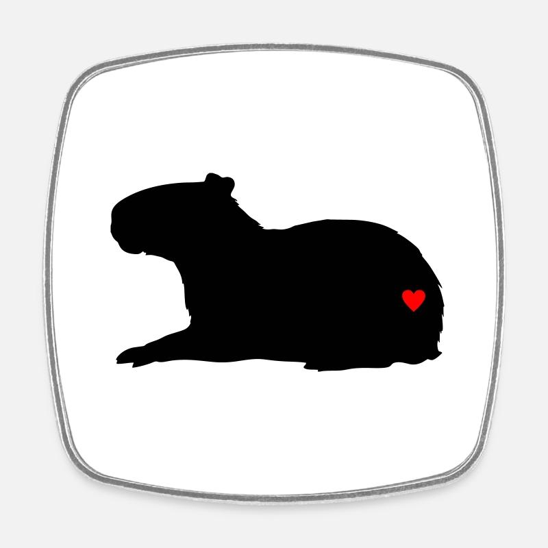 Love Capybara - Viereckiger Kühlschrankmagnet - Weiß