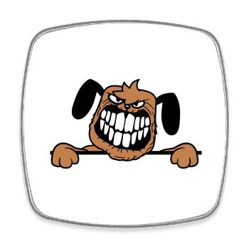 chien monstre méchant dangereux dents sourire sourire - Magnet carré - blanc - Devant