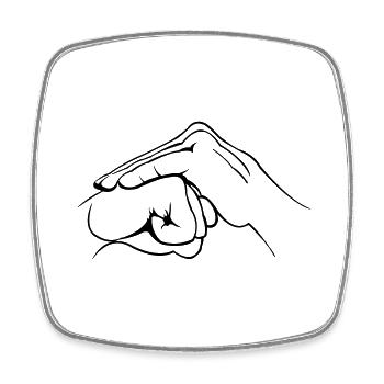 Hand Fist - Square fridge magnet - white - Front