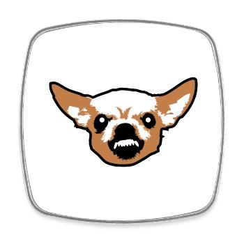 Chihuahua Kleiner Hund Böse Knirschen Nervig Wut - Viereckiger Kühlschrankmagnet - Weiß - Vorne