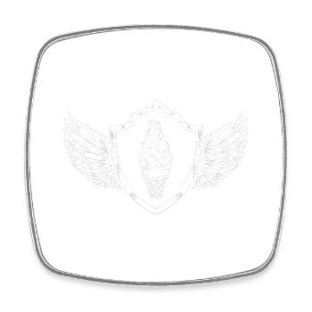 Cream Delicious Coat of Arms - Square fridge magnet - white - Front