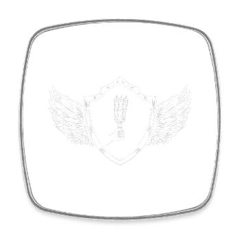 Spieß Grill Kebab Wappen - Viereckiger Kühlschrankmagnet - Weiß - Vorne
