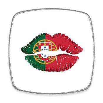 Kuss Portugal - Viereckiger Kühlschrankmagnet - Weiß - Vorne