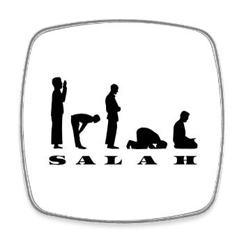 Salah Prayer Silhouette Design - Square fridge magnet - white - Front