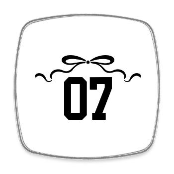 Numéro 7 noeud - 7e anniversaire - Magnet carré - blanc - Devant