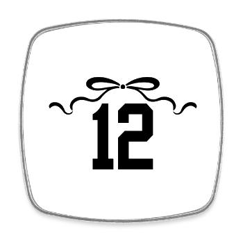 Nummer 12 Knoten - 12. Jahrestag - Viereckiger Kühlschrankmagnet - Weiß - Vorne