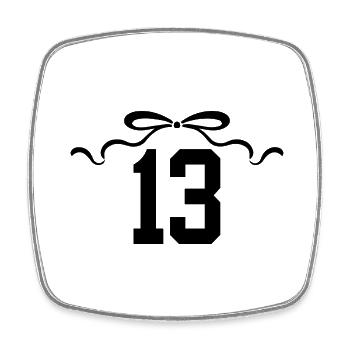 Nummer 13 Knoten - 13. Jahrestag - Viereckiger Kühlschrankmagnet - Weiß - Vorne