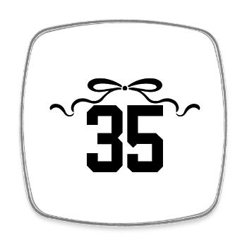 Number 35 Knot - 35th Anniversary - Square fridge magnet - white - Front