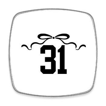 Nummer 31 Knoten - 31. Jahrestag - Viereckiger Kühlschrankmagnet - Weiß - Vorne