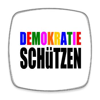 demokratie schützen - Viereckiger Kühlschrankmagnet - Weiß - Vorne