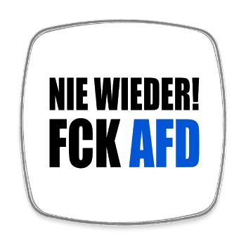 Fuck afd - Nie wieder ist jetzt - Viereckiger Kühlschrankmagnet - Weiß - Vorne