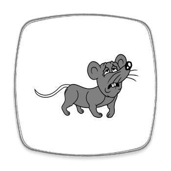 Souris épuisée triste désespérément fatiguée souffrance douce - Magnet carré - blanc - Devant