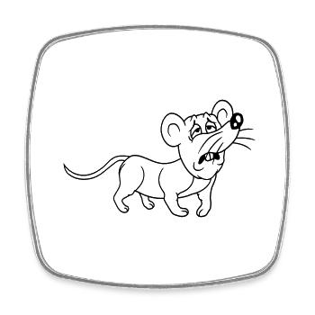 Souris épuisée triste désespérément fatiguée souffrance douce - Magnet carré - blanc - Devant
