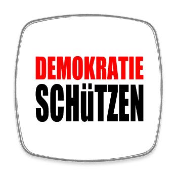 demokratie schützen - Viereckiger Kühlschrankmagnet - Weiß - Vorne