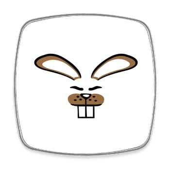 Hase Kaninchen Häschen Cartoon Kleintier niedlich - Viereckiger Kühlschrankmagnet - Weiß - Vorne
