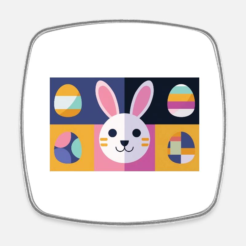 Lapin de Pâques n°12 - Magnet carré - blanc