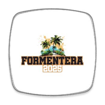 Formentera 2025 Palmen - Viereckiger Kühlschrankmagnet - Weiß - Vorne