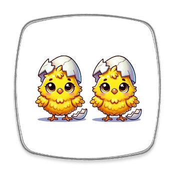 Chiecken Comic 2 - Square fridge magnet - white - Front
