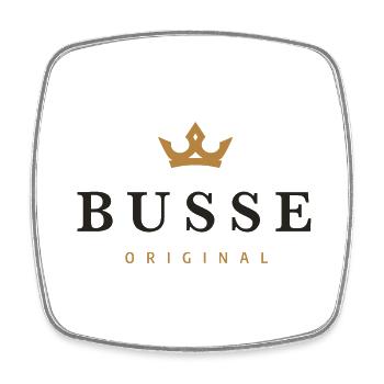 Busse Original Familienlogo - Viereckiger Kühlschrankmagnet - Weiß - Vorne